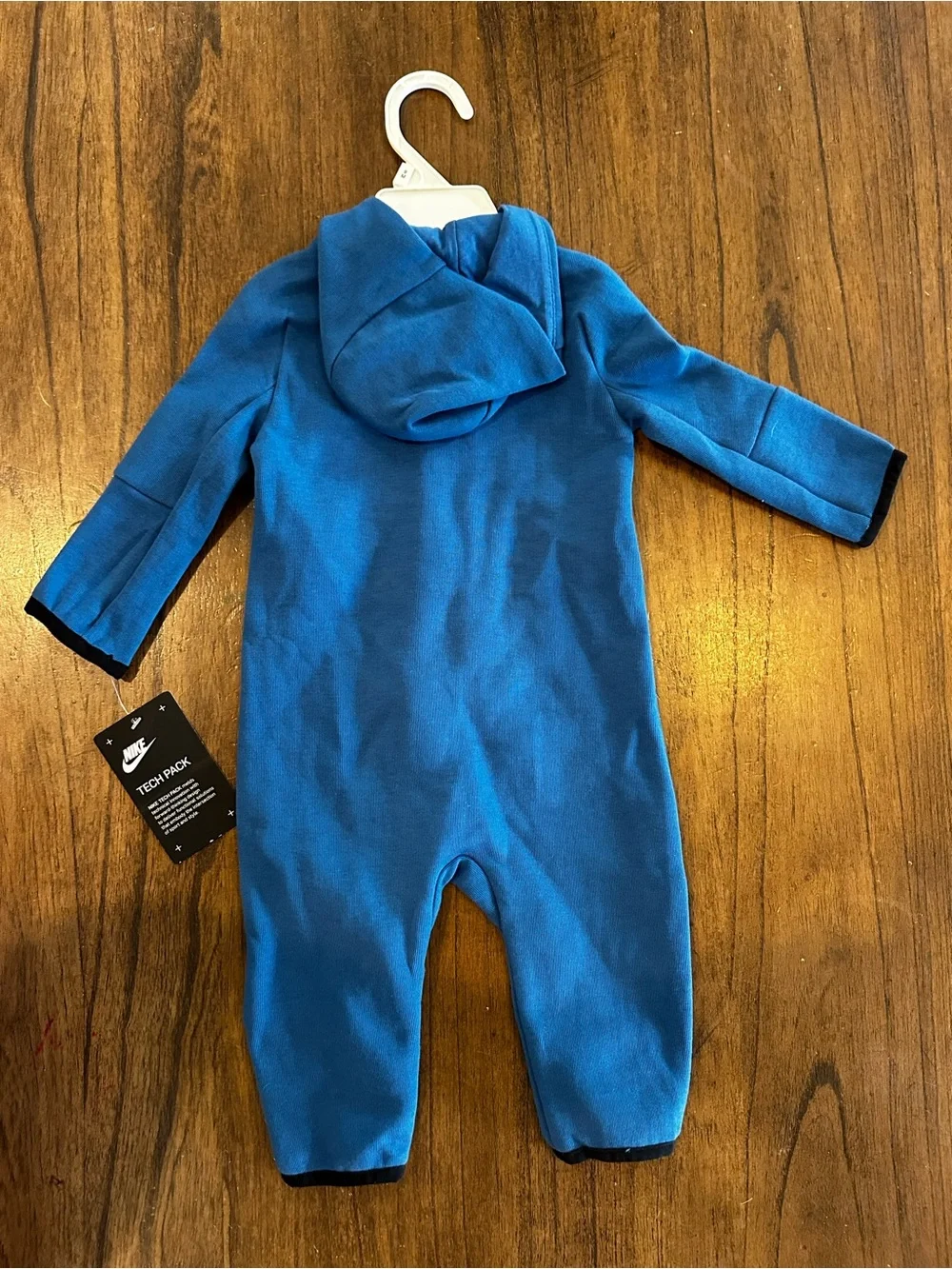Nike Tech Pack Baby Coverall 9M Marina Blue Full Zip Hooded Romper NWT $65
